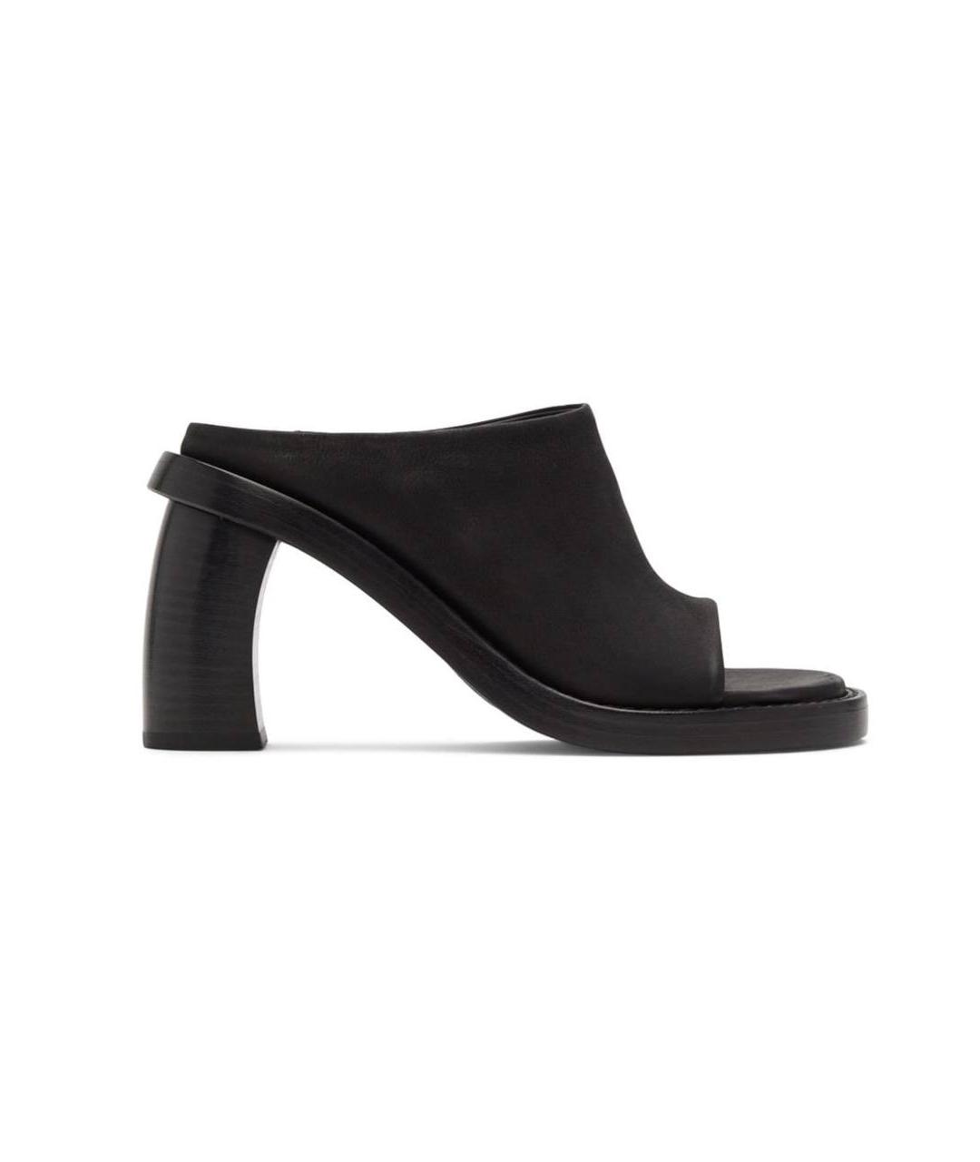 ANN DEMEULEMEESTER Черные кожаные босоножки, фото 10