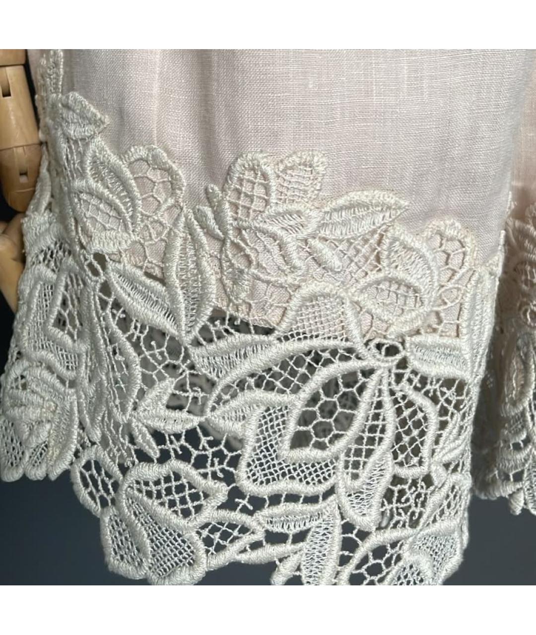ERMANNO SCERVINO Бежевый льняной костюм с брюками, фото 4