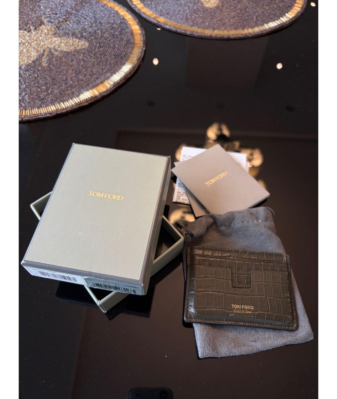 TOM FORD Зеленый кожаный кардхолдер, фото 4