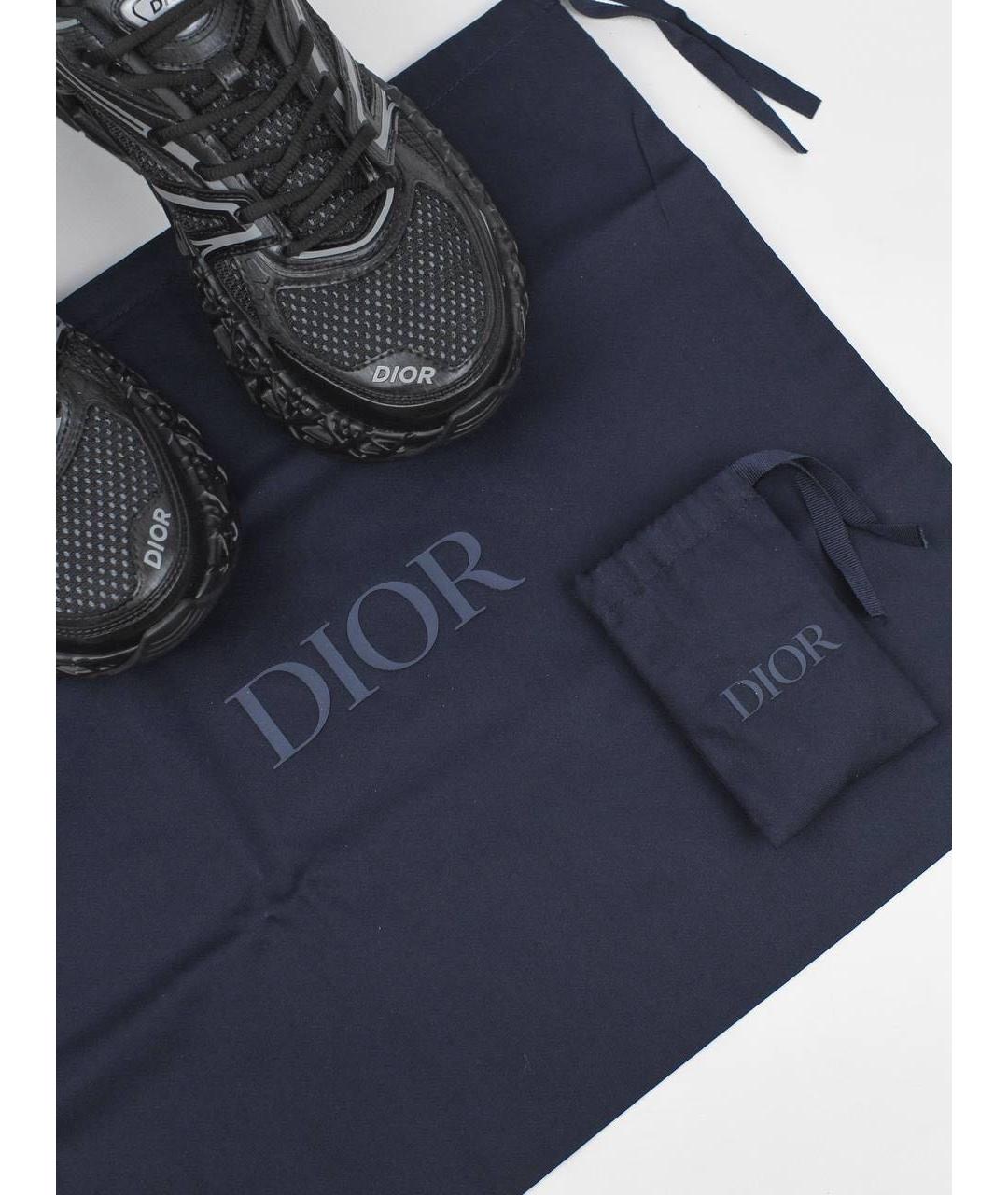 CHRISTIAN DIOR Черные текстильные низкие кроссовки / кеды, фото 8