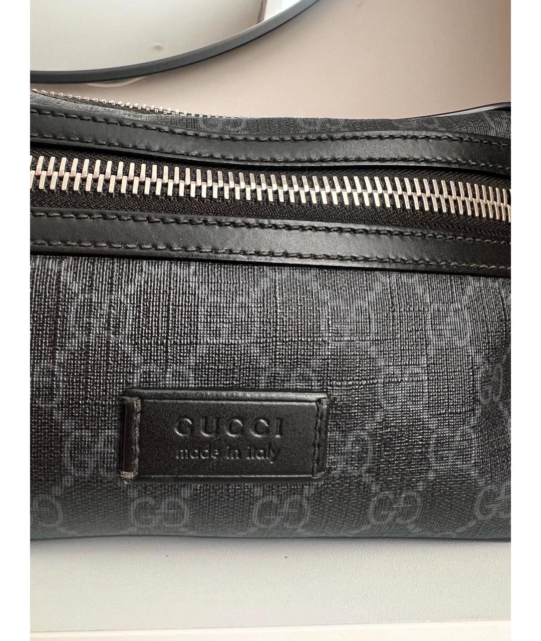 GUCCI Черная канва поясная сумка, фото 3