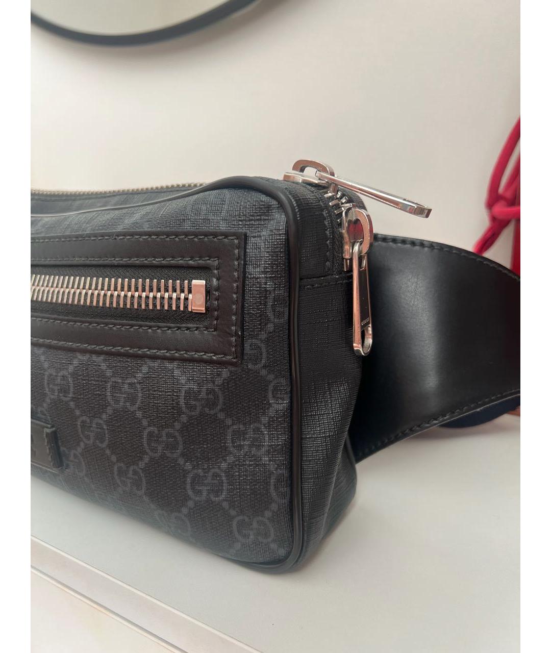 GUCCI Черная канва поясная сумка, фото 4
