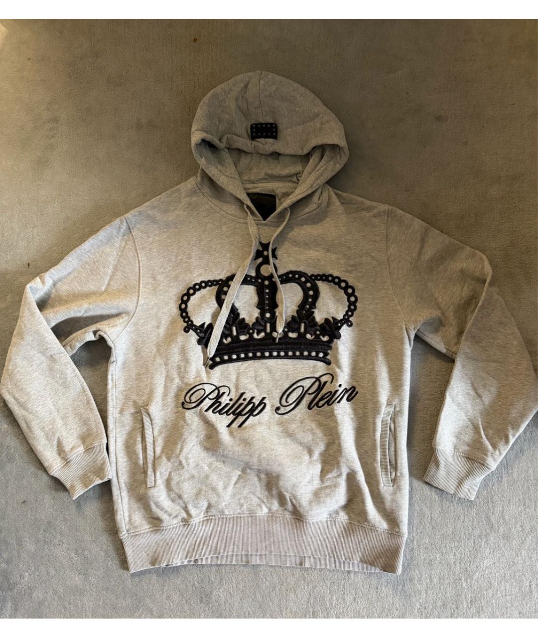 PHILIPP PLEIN Серый хлопковый спортивный костюм, фото 4