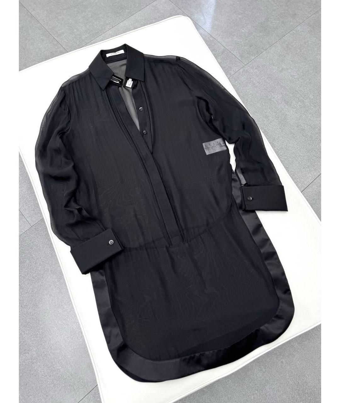 GIVENCHY Черное шелковое повседневное платье, фото 8