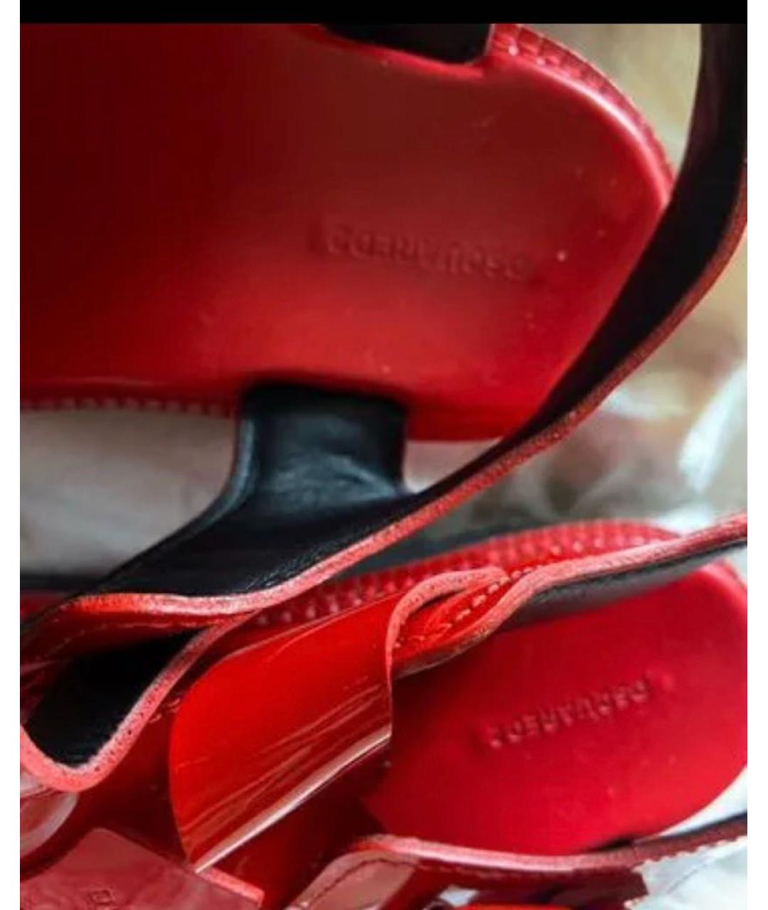 DSQUARED2 Красные сандалии из лакированной кожи, фото 3