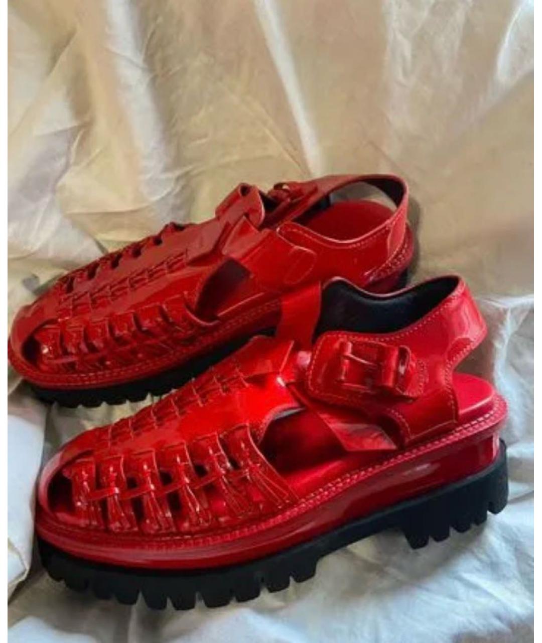 DSQUARED2 Красные сандалии из лакированной кожи, фото 8