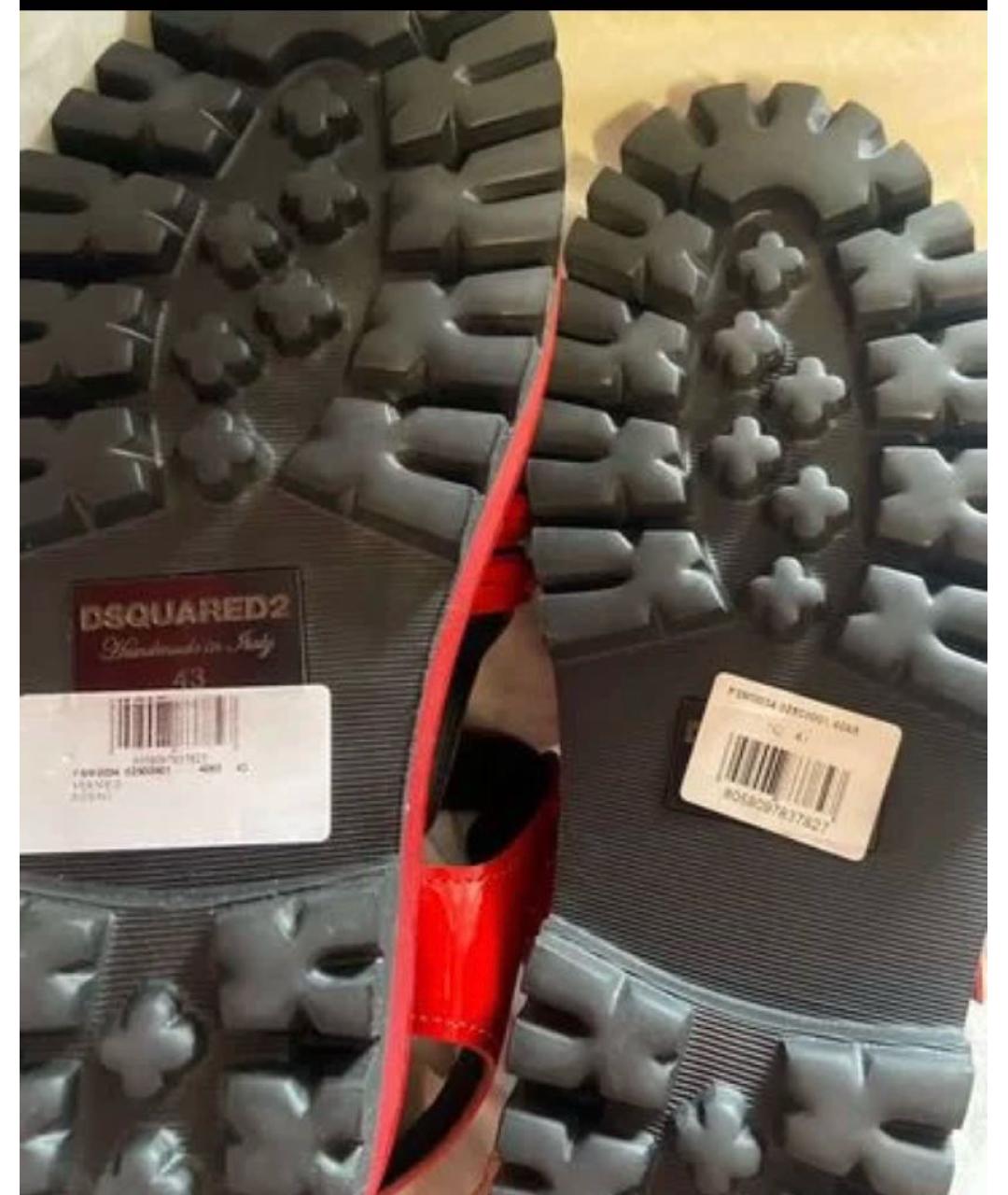 DSQUARED2 Красные сандалии из лакированной кожи, фото 4
