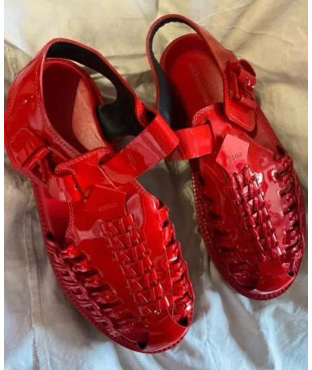 DSQUARED2 Красные сандалии из лакированной кожи, фото 7