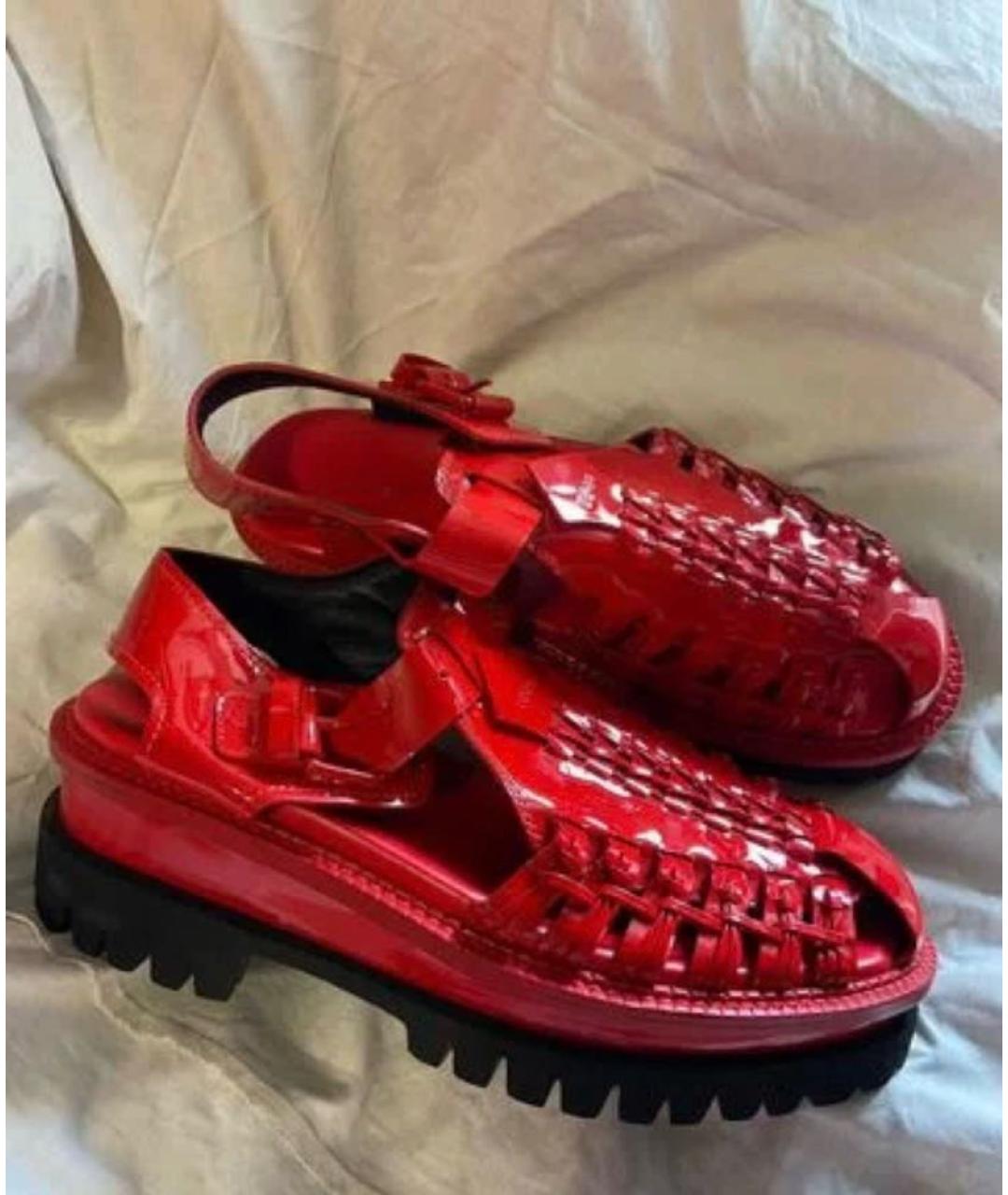 DSQUARED2 Красные сандалии из лакированной кожи, фото 9