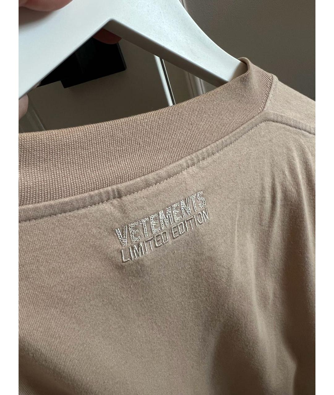 VETEMENTS Бежевая хлопковая футболка, фото 6