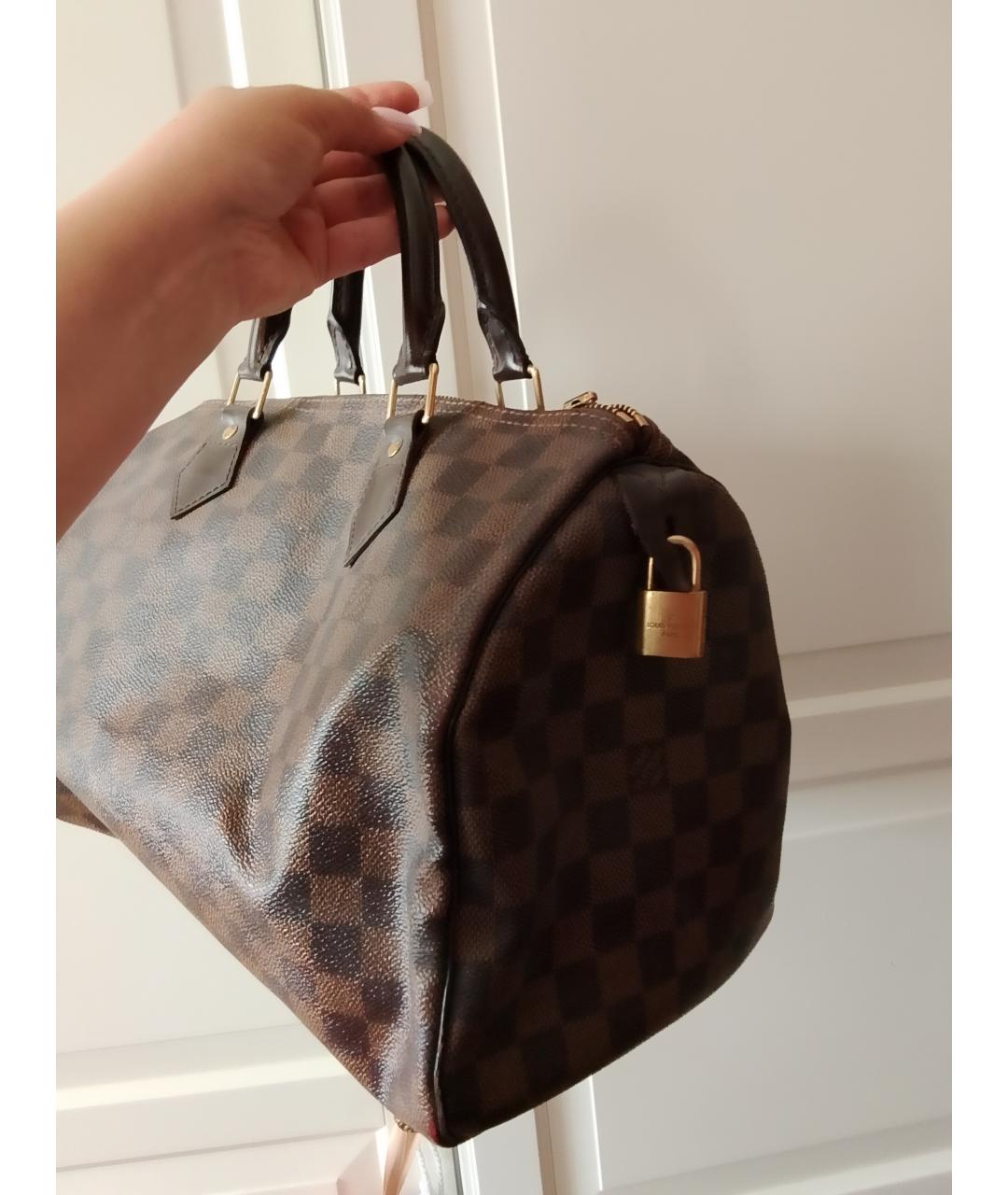 LOUIS VUITTON Коричневая канва сумка с короткими ручками, фото 2