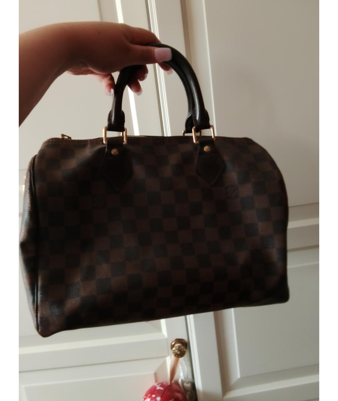 LOUIS VUITTON Коричневая канва сумка с короткими ручками, фото 3