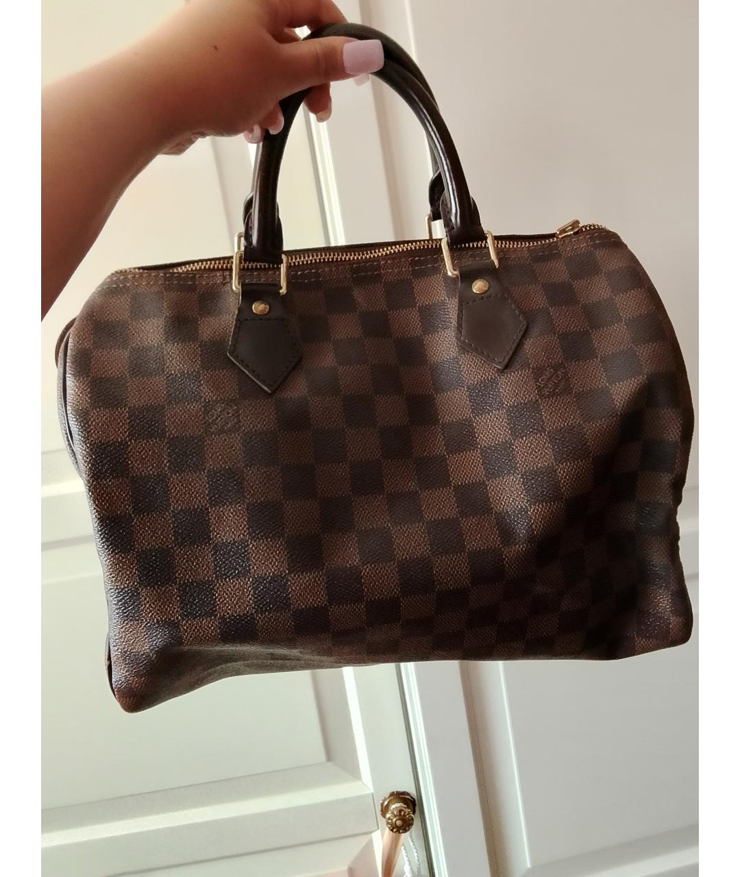 LOUIS VUITTON Коричневая канва сумка с короткими ручками, фото 4