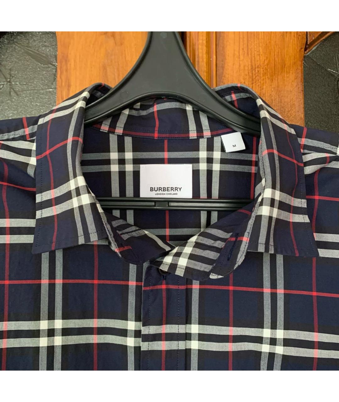 BURBERRY Темно-синяя хлопковая рубашка, фото 3