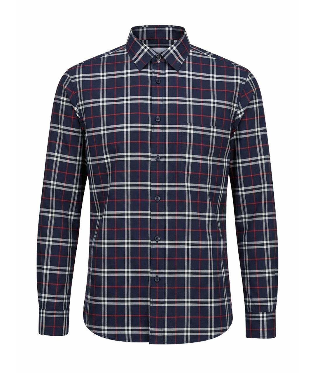 BURBERRY Темно-синяя хлопковая рубашка, фото 1