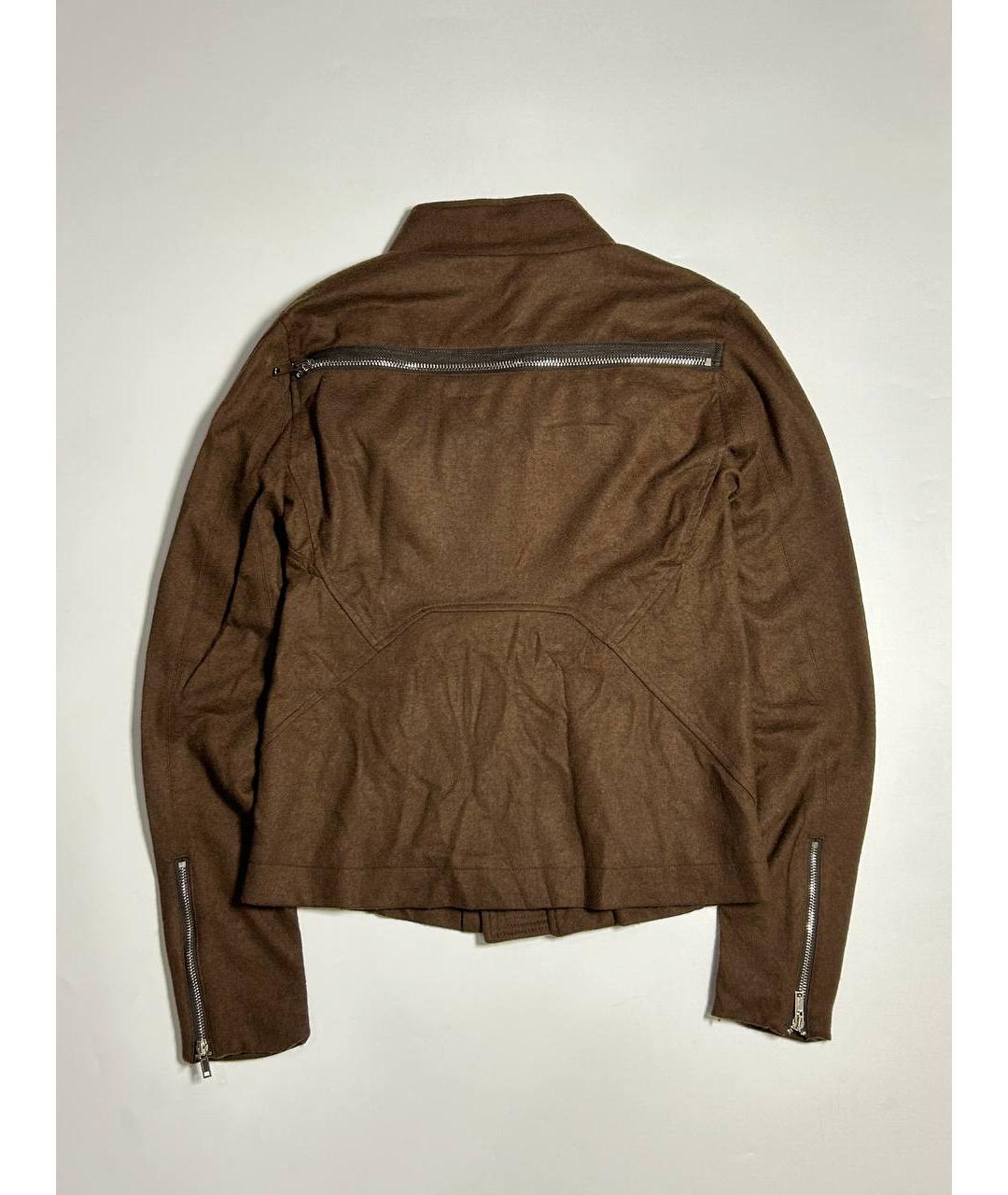 RICK OWENS Коричневая шерстяная куртка, фото 2