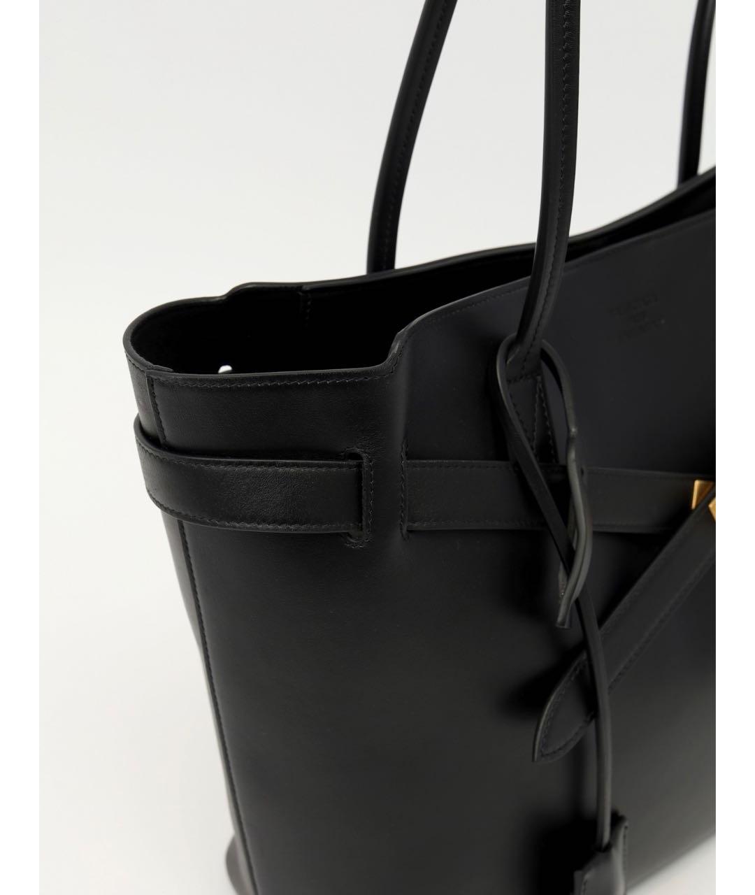 BALENCIAGA Черная кожаная сумка тоут, фото 7