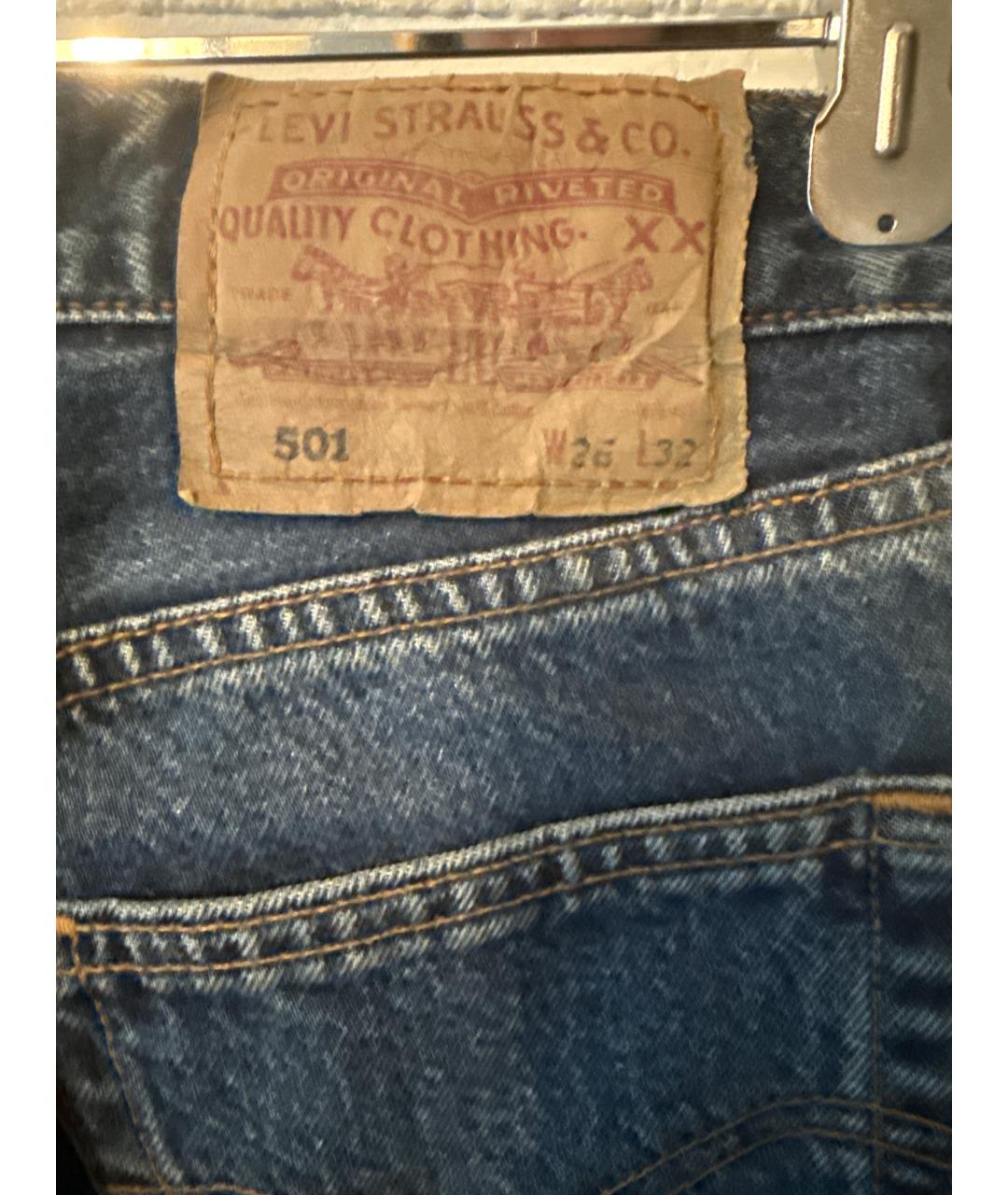 LEVI'S Синие хлопковые прямые джинсы, фото 5