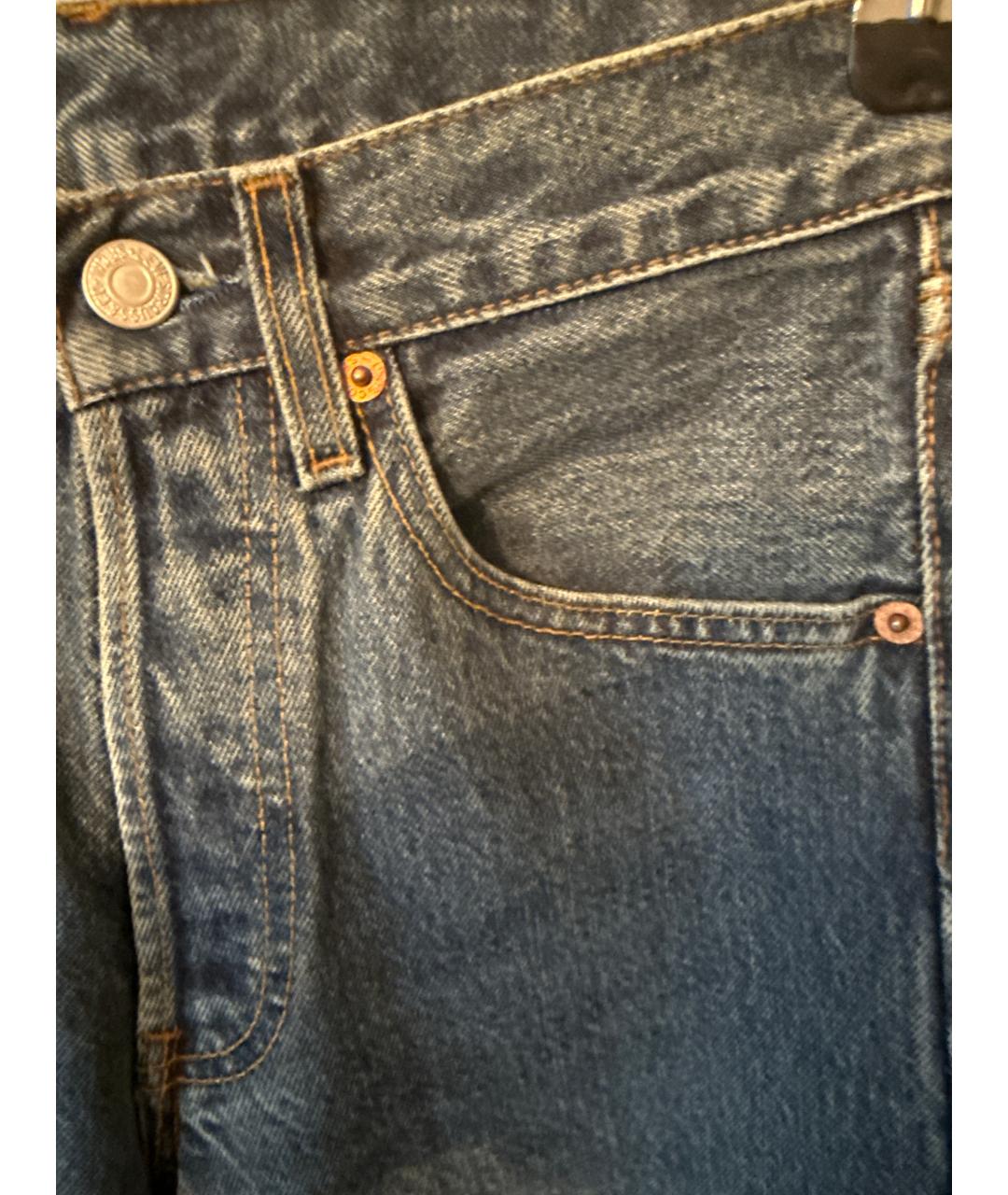 LEVI'S Синие хлопковые прямые джинсы, фото 4