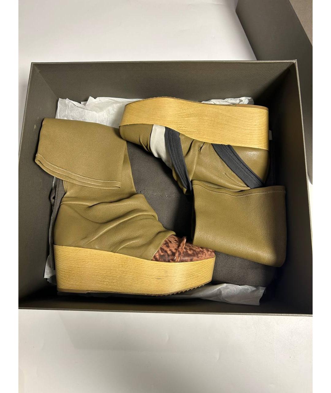 RICK OWENS Коричневые кожаные сапоги, фото 7