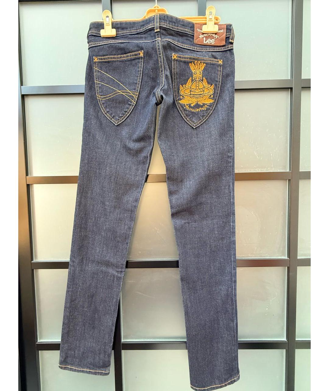 VIVIENNE WESTWOOD Синие хлопковые прямые джинсы, фото 2
