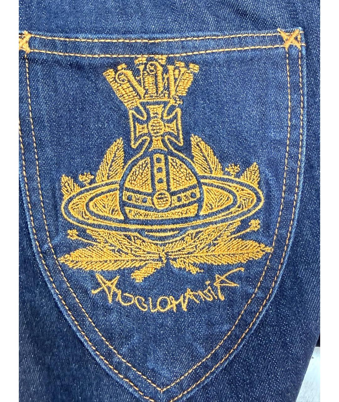 VIVIENNE WESTWOOD Синие хлопковые прямые джинсы, фото 4