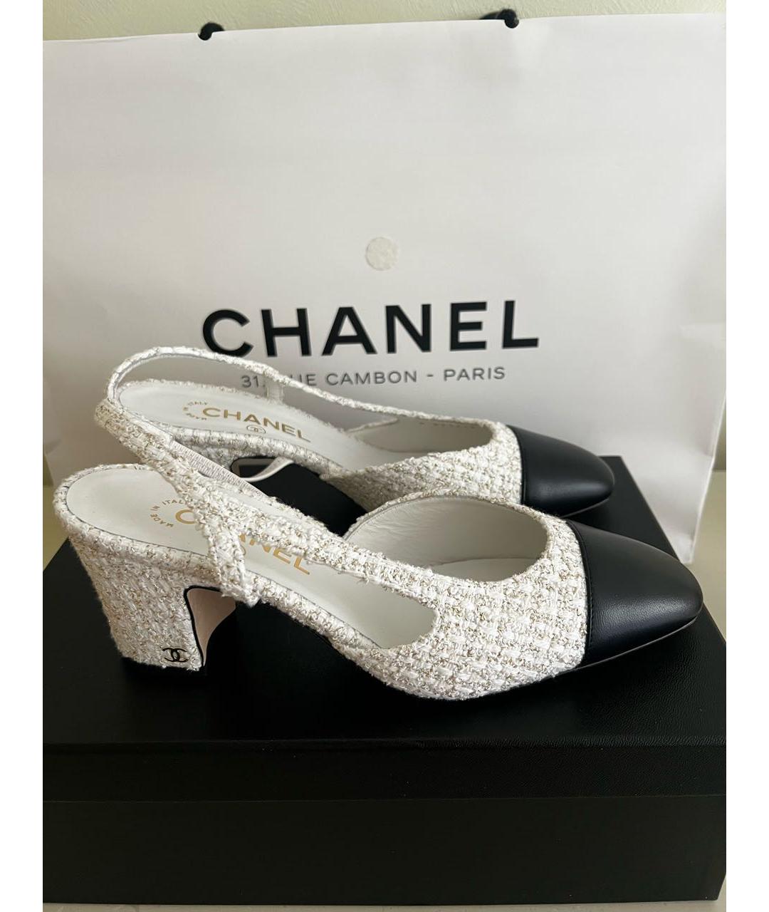 CHANEL Белые кожаные туфли, фото 2