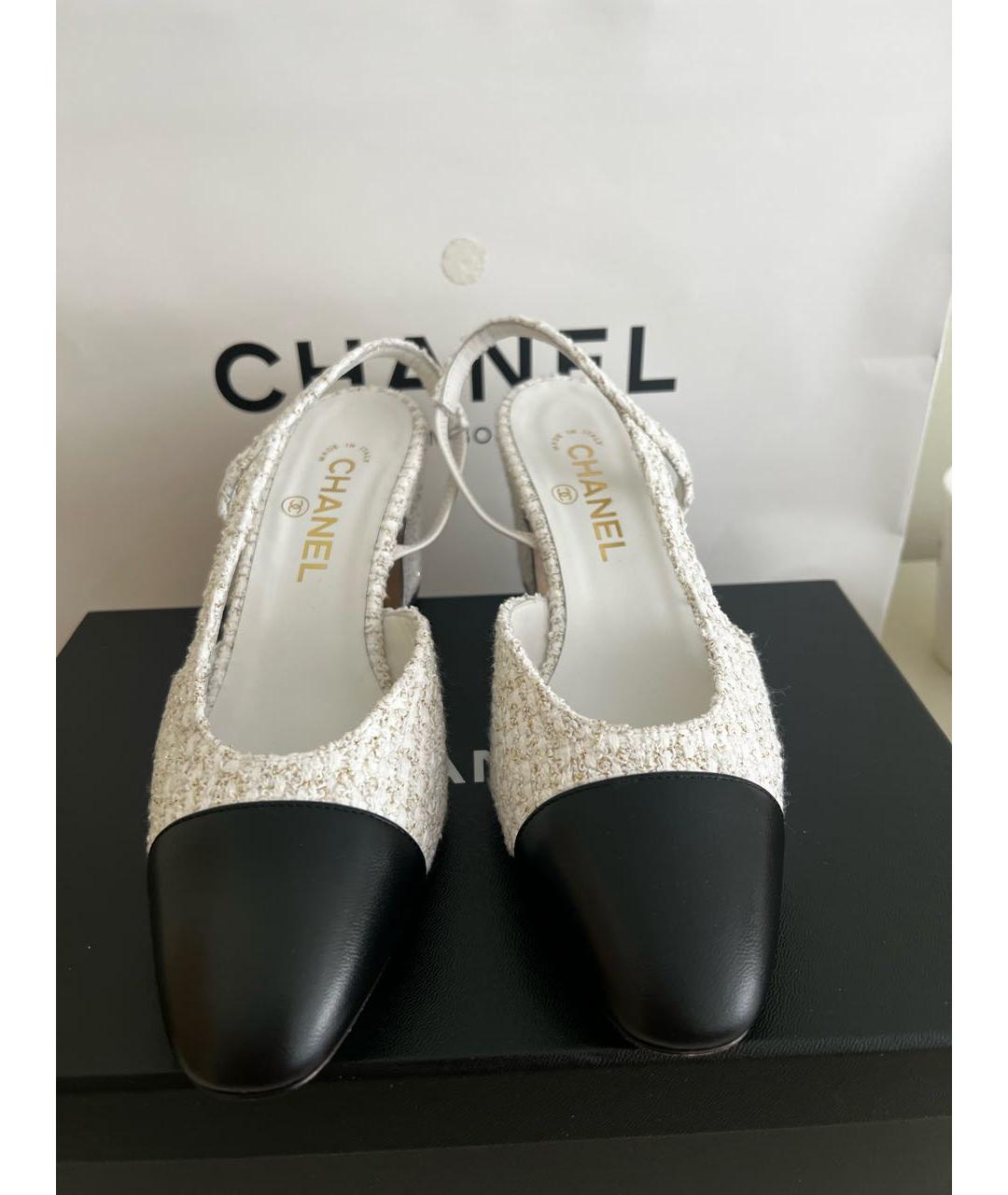 CHANEL Белые кожаные туфли, фото 3