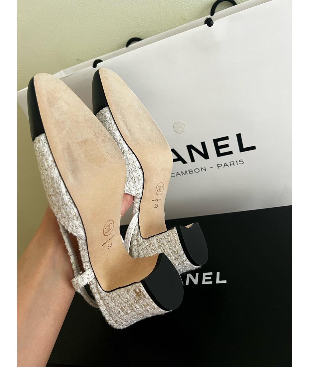 CHANEL Белые кожаные туфли, фото 5