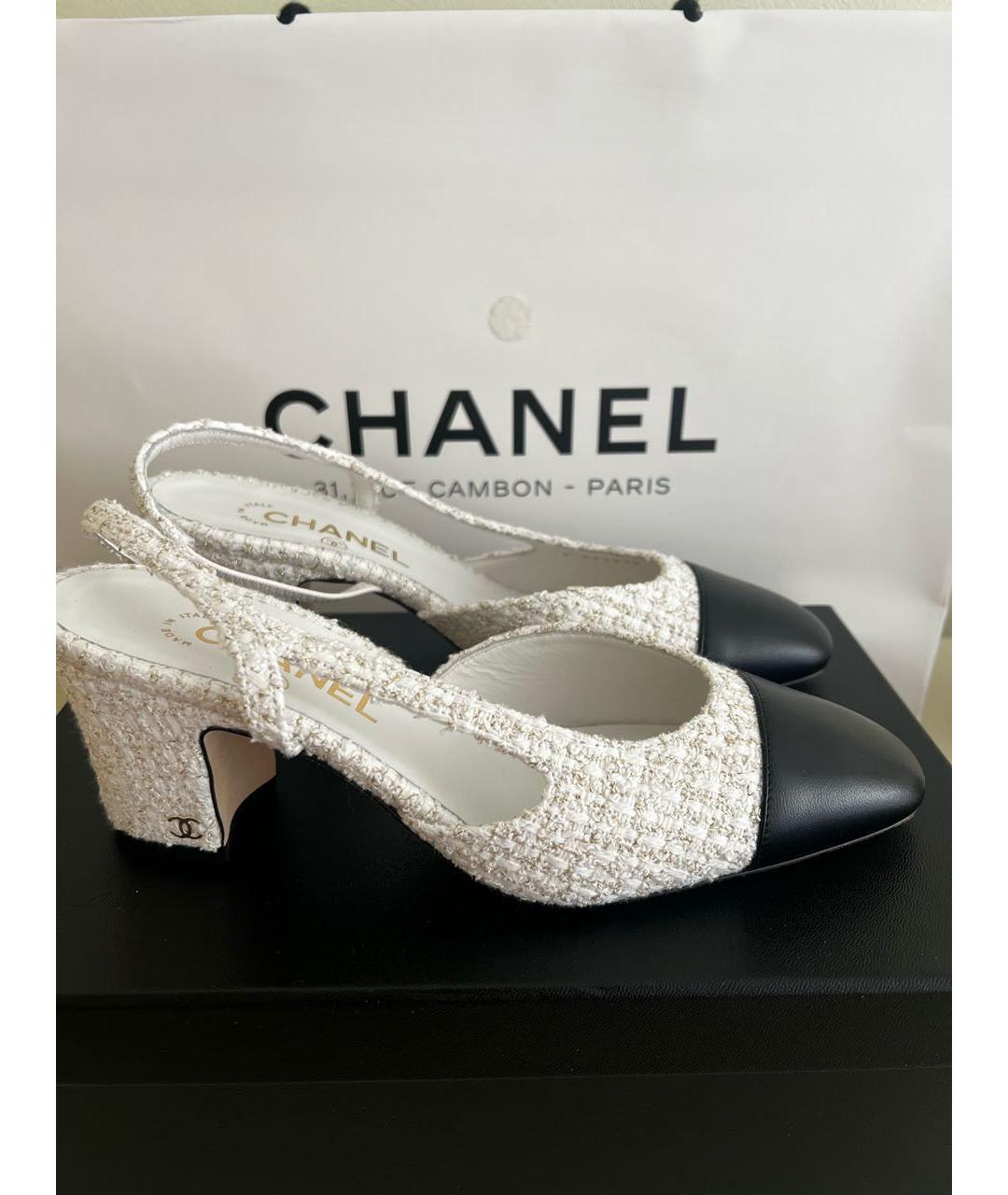 CHANEL Белые кожаные туфли, фото 6