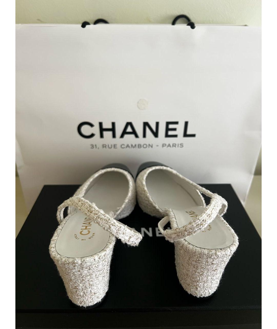 CHANEL Белые кожаные туфли, фото 4