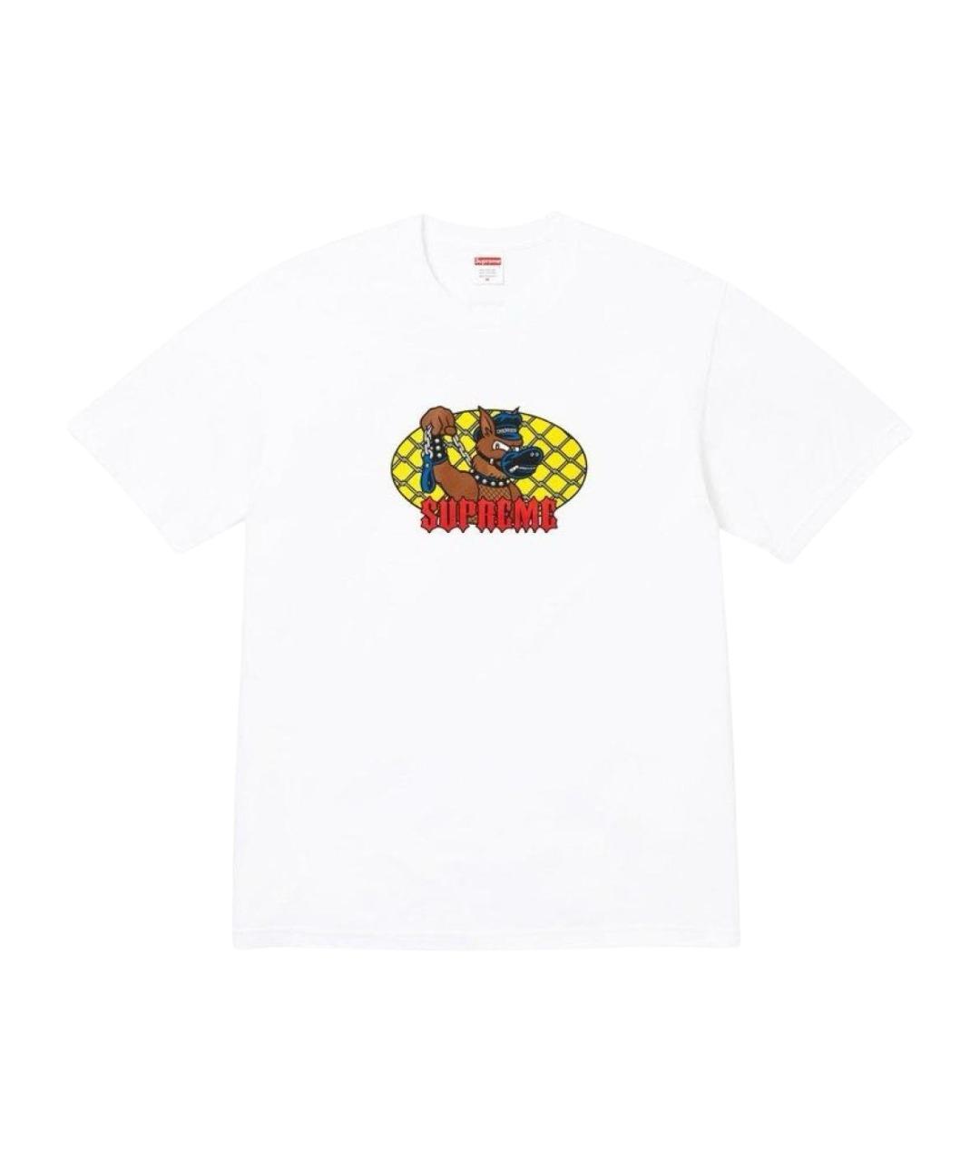 SUPREME Белая хлопковая футболка, фото 1