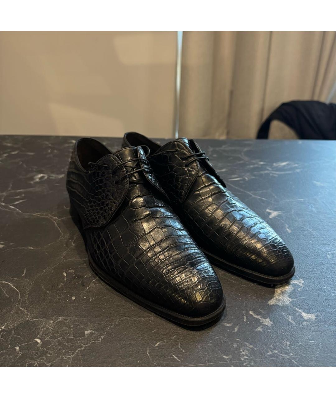 BRIONI Черные туфли из экзотической кожи, фото 2