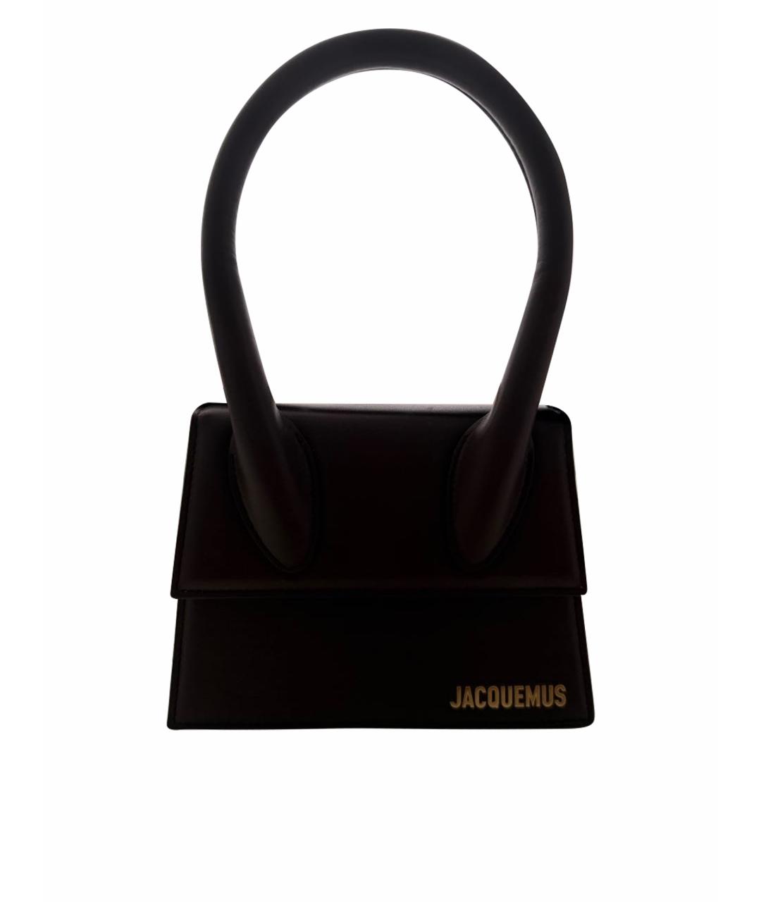 JACQUEMUS Коричневая кожаная сумка с короткими ручками, фото 8