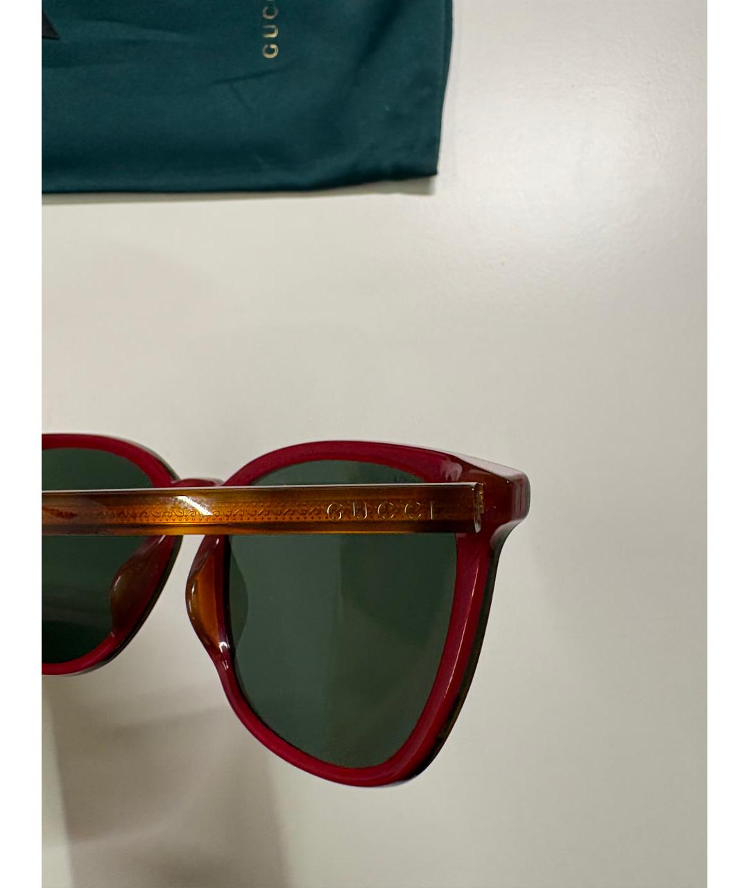 GUCCI Коричневые пластиковые солнцезащитные очки, фото 2