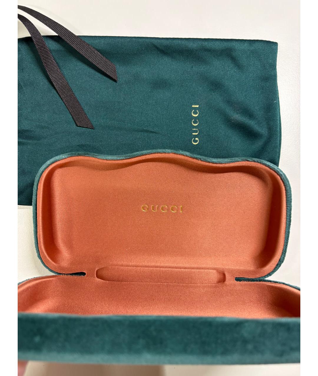 GUCCI Коричневые пластиковые солнцезащитные очки, фото 5