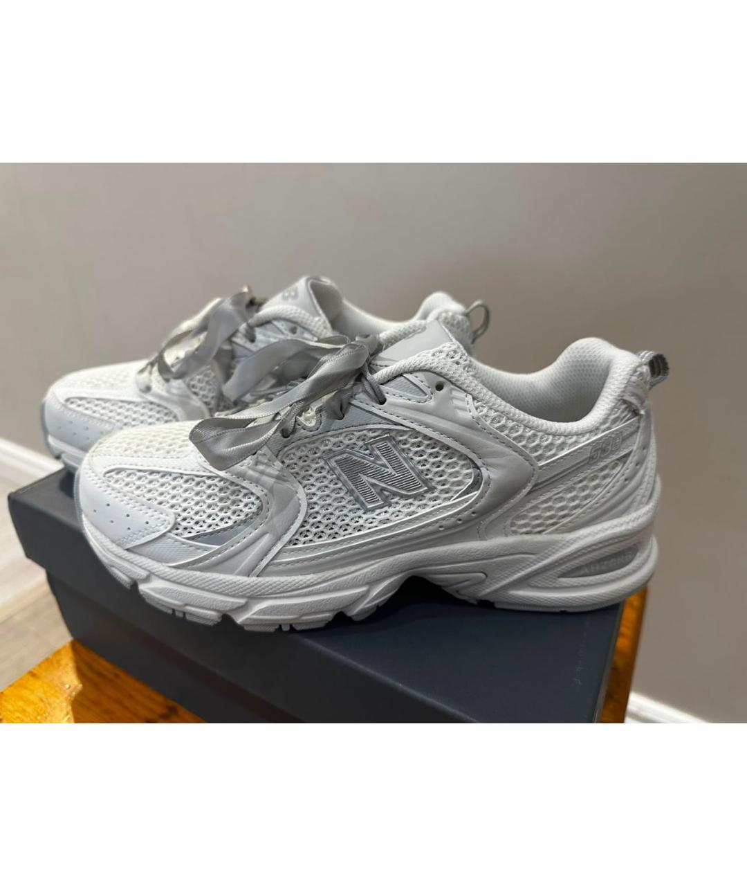NEW BALANCE Белые текстильные кроссовки, фото 3