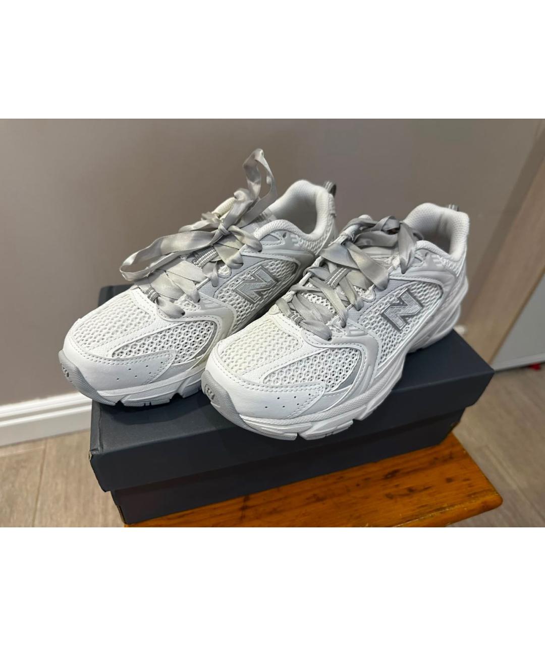 NEW BALANCE Белые текстильные кроссовки, фото 5