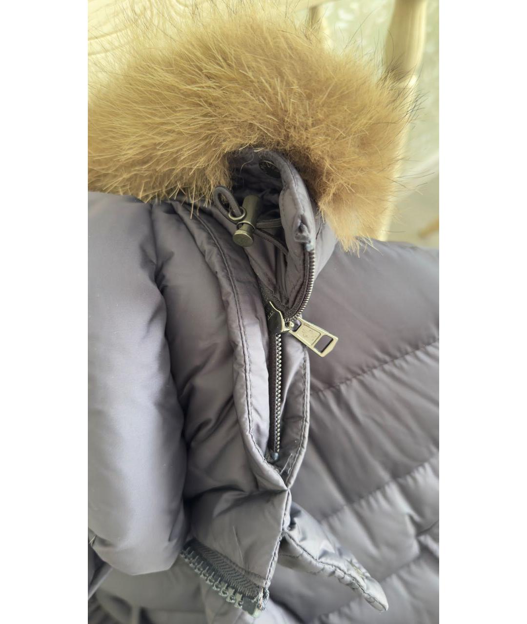 MONCLER Темно-синий полиэстеровый пуховик, фото 7
