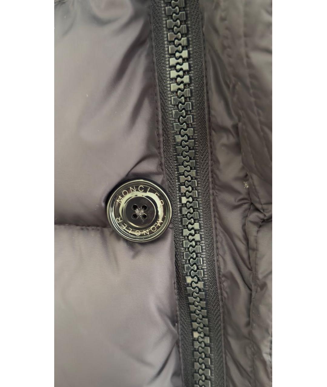 MONCLER Темно-синий полиэстеровый пуховик, фото 4