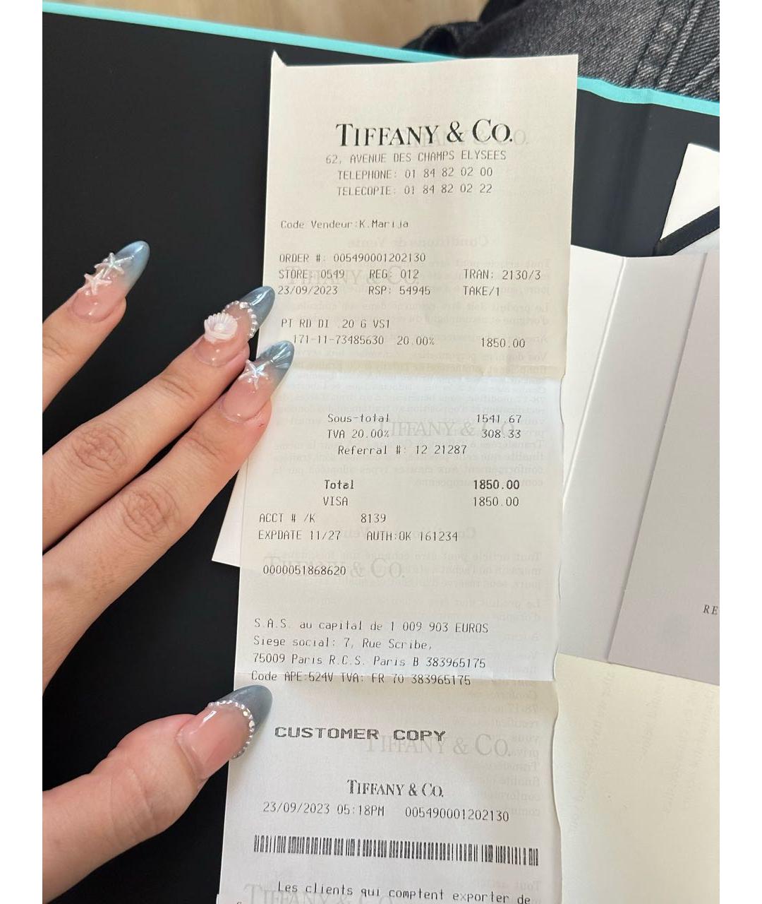 TIFFANY&CO Серебряное кольцо из белого золота, фото 5
