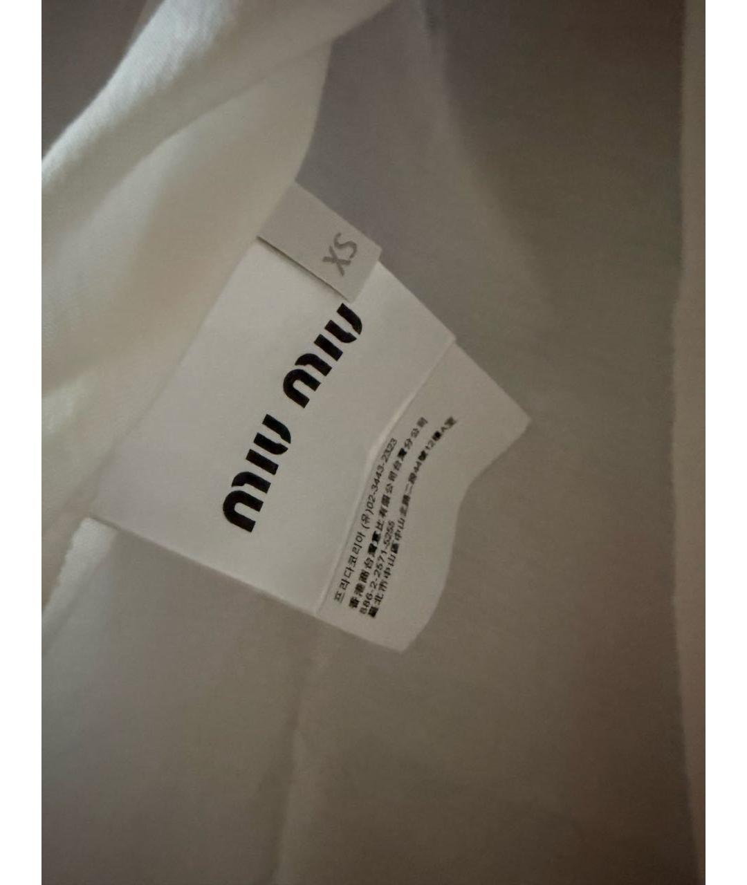 MIU MIU Белая хлопковая майка, фото 4