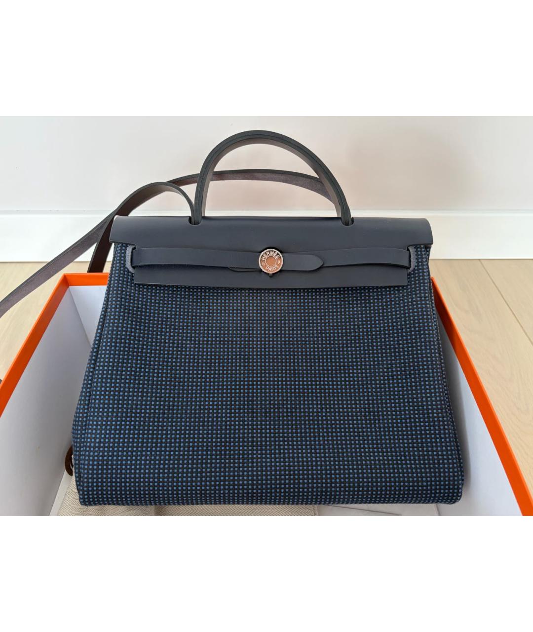 HERMES Темно-синяя канва сумка через плечо, фото 2