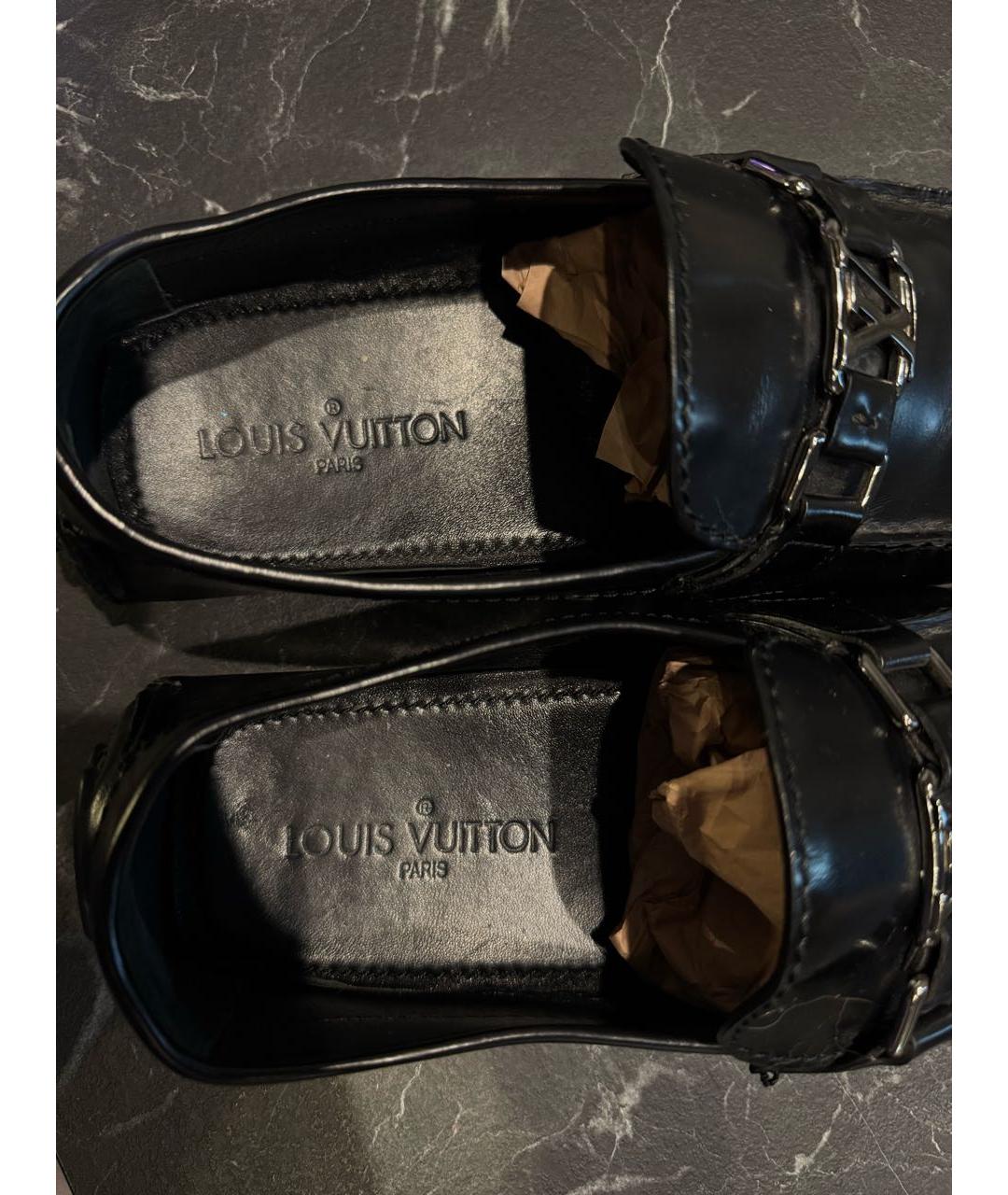 LOUIS VUITTON Черные кожаные мокасины, фото 3