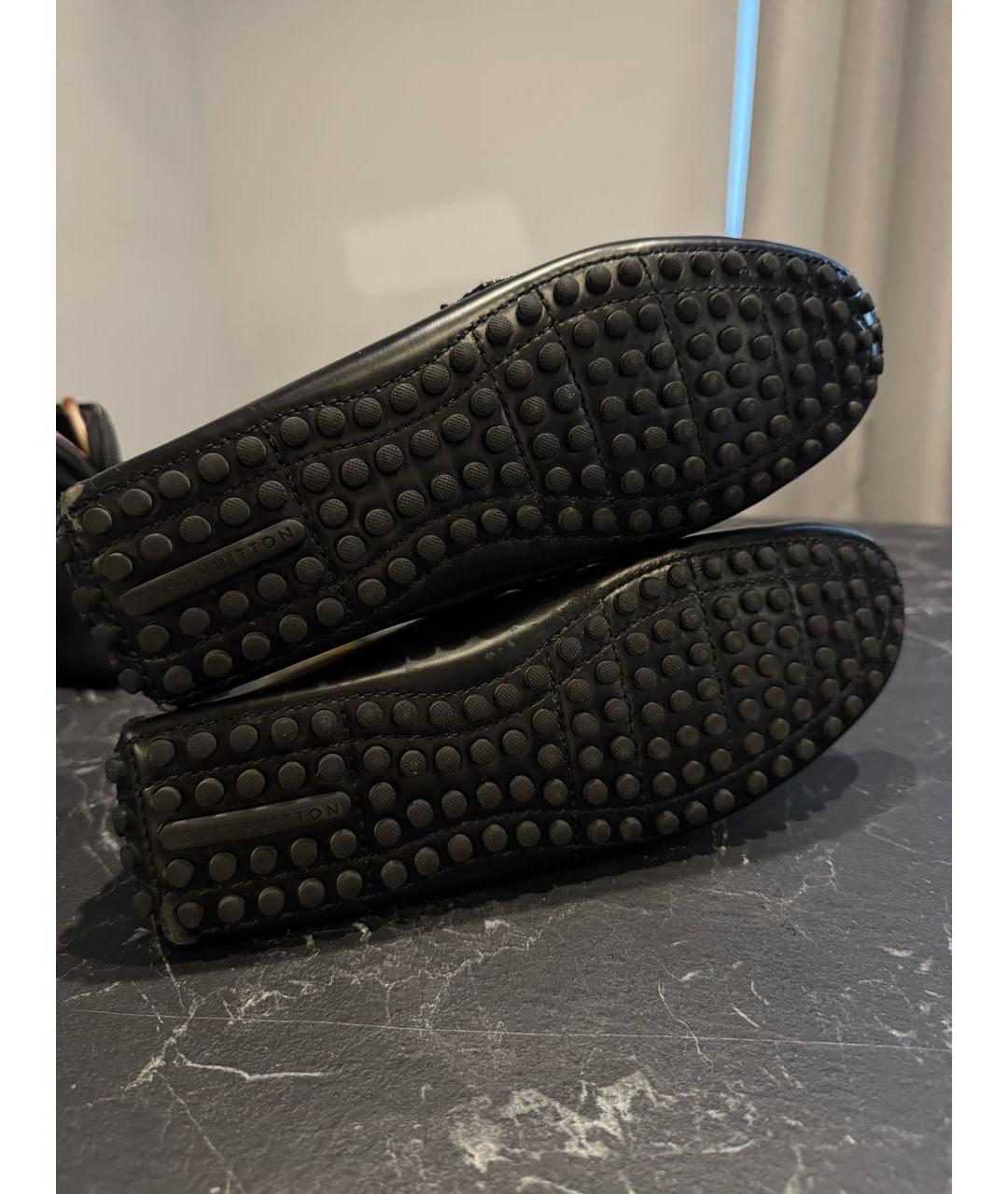 LOUIS VUITTON Черные кожаные мокасины, фото 5