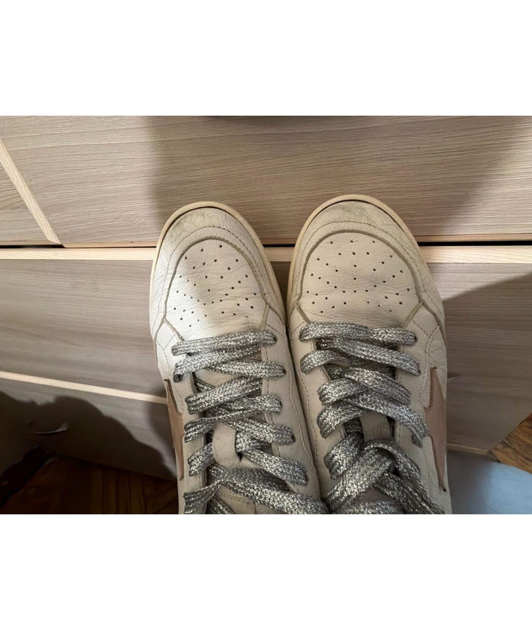 GOLDEN GOOSE Бежевые кожаные кеды, фото 4
