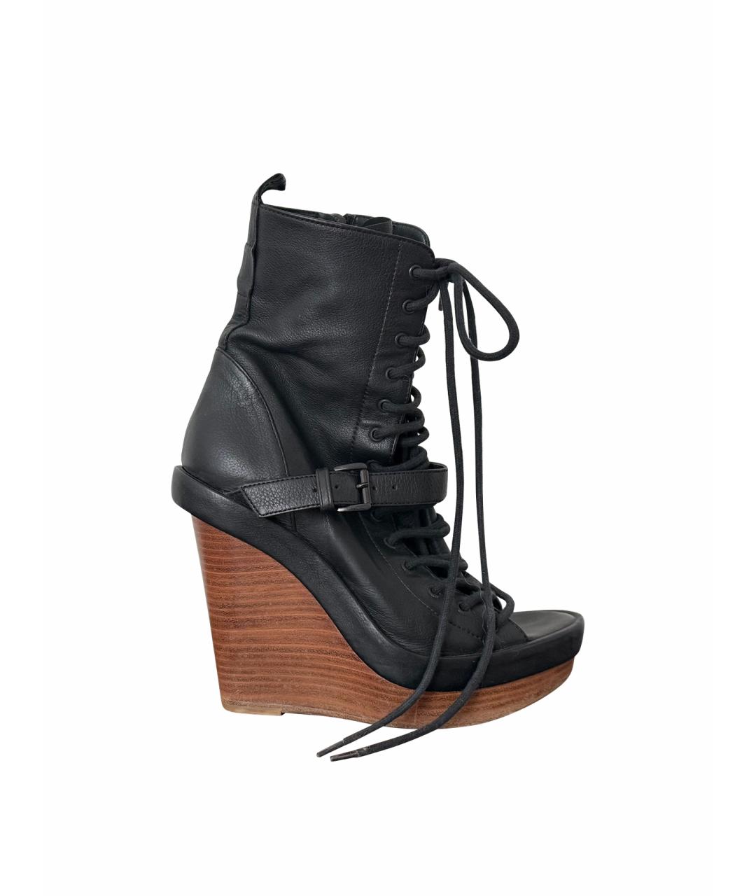 ANN DEMEULEMEESTER Черные кожаные туфли, фото 1