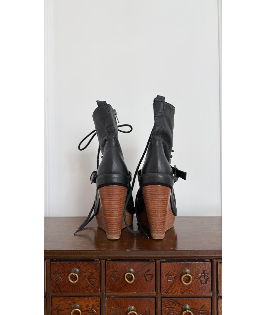 ANN DEMEULEMEESTER Черные кожаные туфли, фото 5