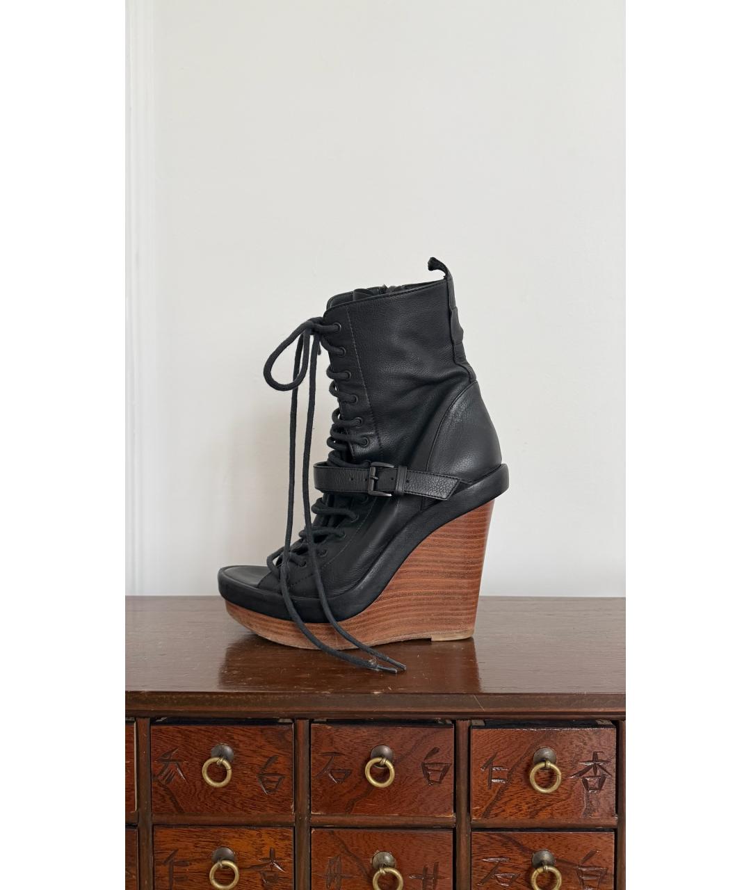 ANN DEMEULEMEESTER Черные кожаные туфли, фото 9