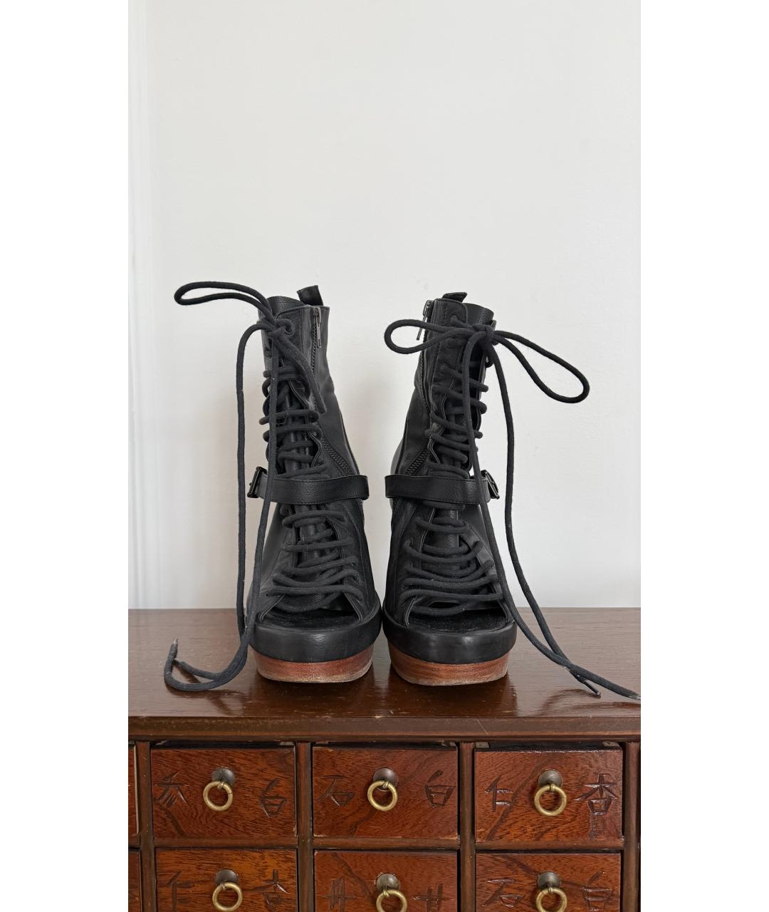 ANN DEMEULEMEESTER Черные кожаные туфли, фото 2